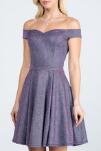 Load image into Gallery viewer, Off the shoulder skater dress jaquard