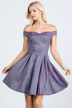 Load image into Gallery viewer, Off the shoulder skater dress jaquard