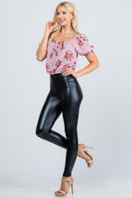 Load image into Gallery viewer, Jet black high waist shiny PU leather leggings