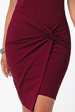 Load image into Gallery viewer, off the shoulder front twist bodycon dress