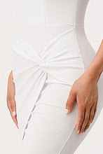 Load image into Gallery viewer, off the shoulder front twist bodycon dress