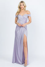 Load image into Gallery viewer, Off the shoulder glittery jacquard gathered gown