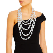 Load image into Gallery viewer, Timeless Grace: Cream Pearl Brooch Necklace Set