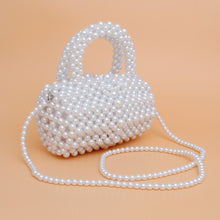 Load image into Gallery viewer, Barrel Bag Luminous White Pearl Woven Handbag