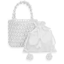 Load image into Gallery viewer, Top Handle Vintage Woven White Pearl Crossbody Bag