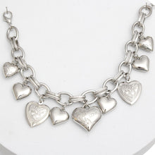 Load image into Gallery viewer, Charm Bracelet Silver Puffy Heart Chain for Women