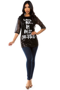 TFTB CHEEK SEQUIN T-SHIRT