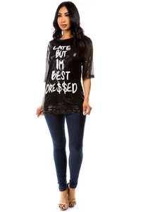 TFTB CHEEK SEQUIN T-SHIRT