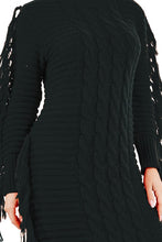 Load image into Gallery viewer, CUTESY BLACK FASHION SWEATER DRESS
