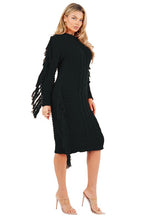 Load image into Gallery viewer, CUTESY BLACK FASHION SWEATER DRESS
