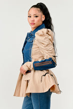 Load image into Gallery viewer, Peplum Panache Denim Jacket
