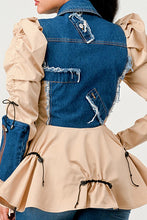 Load image into Gallery viewer, Peplum Panache Denim Jacket
