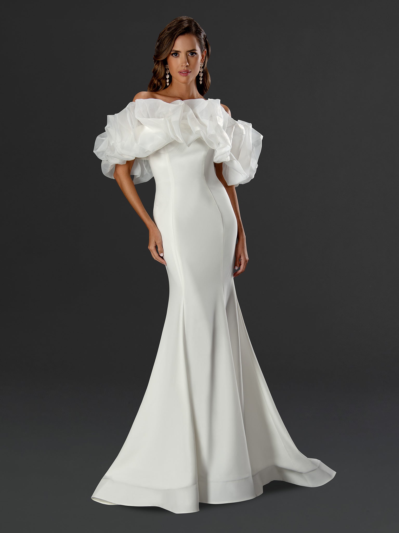 Amarielle Satin Ruffle Gown - 24807