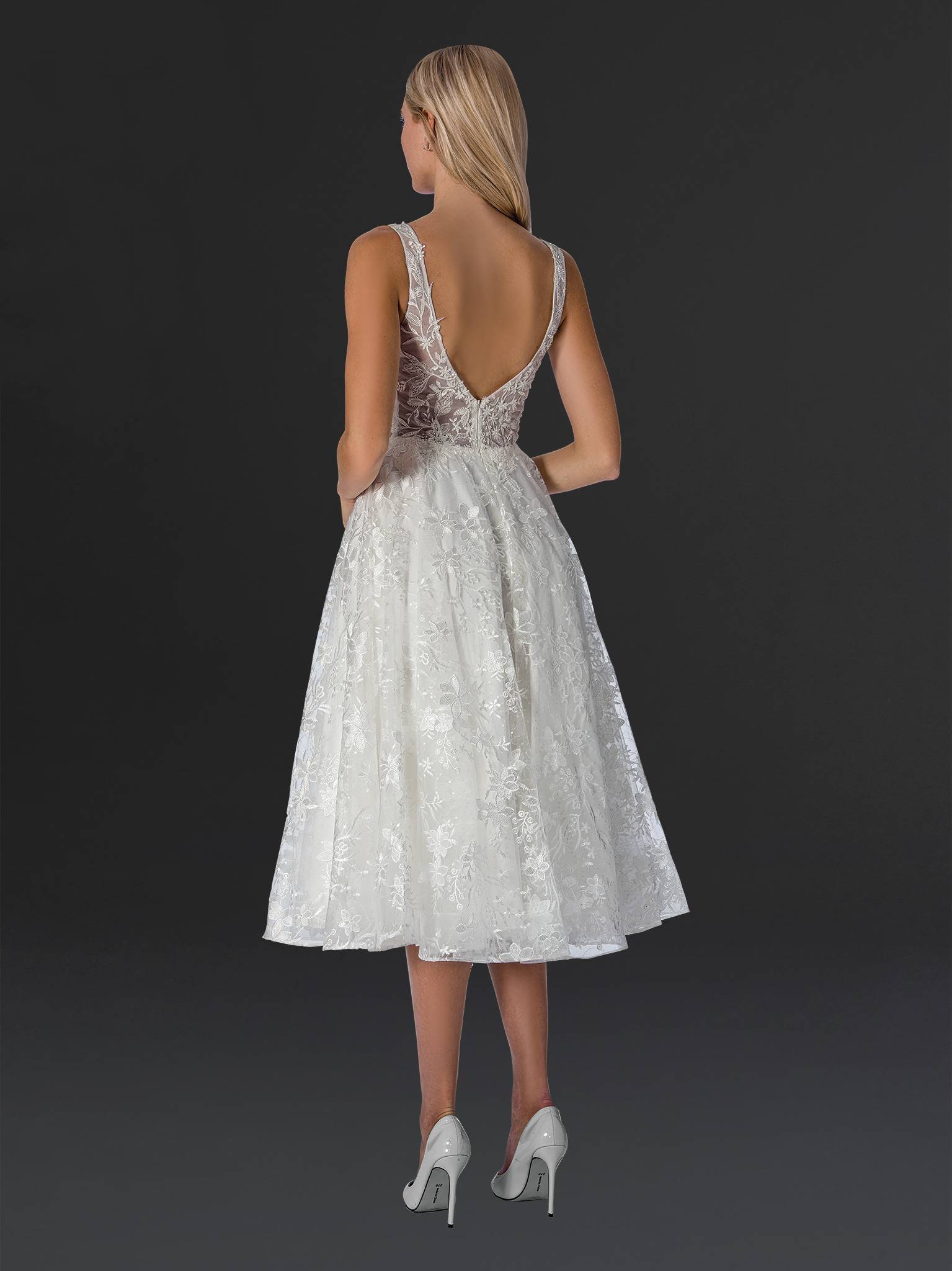 The Aveline Corset Lace Midi Gown - 24911