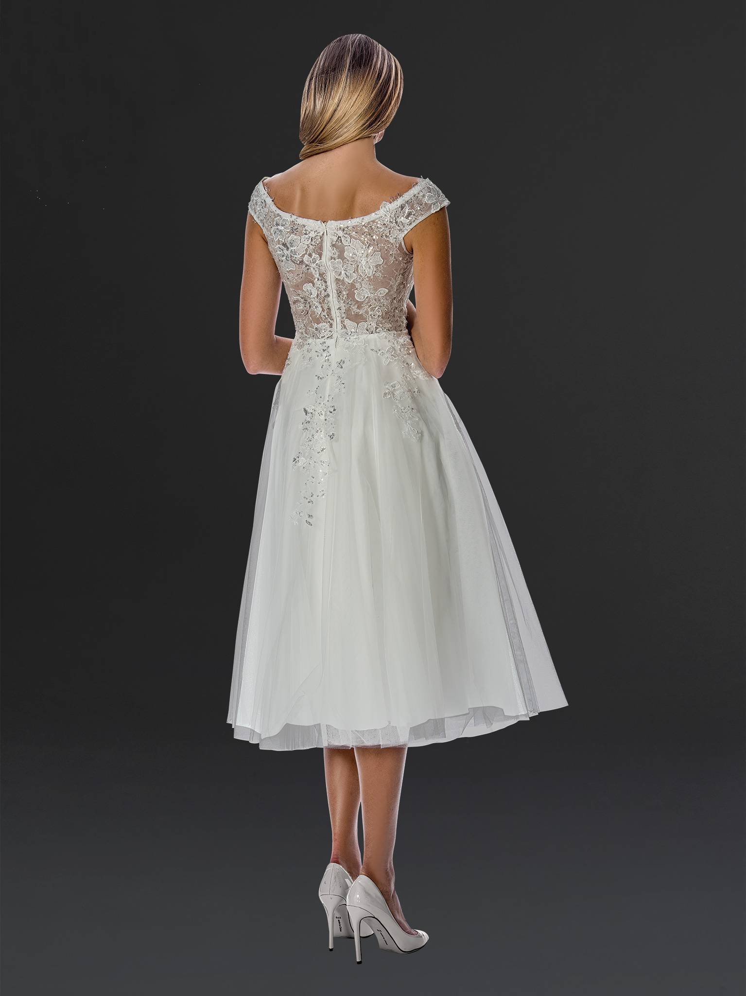 The Vivienne Lace Midi Bridal Dress - 24905