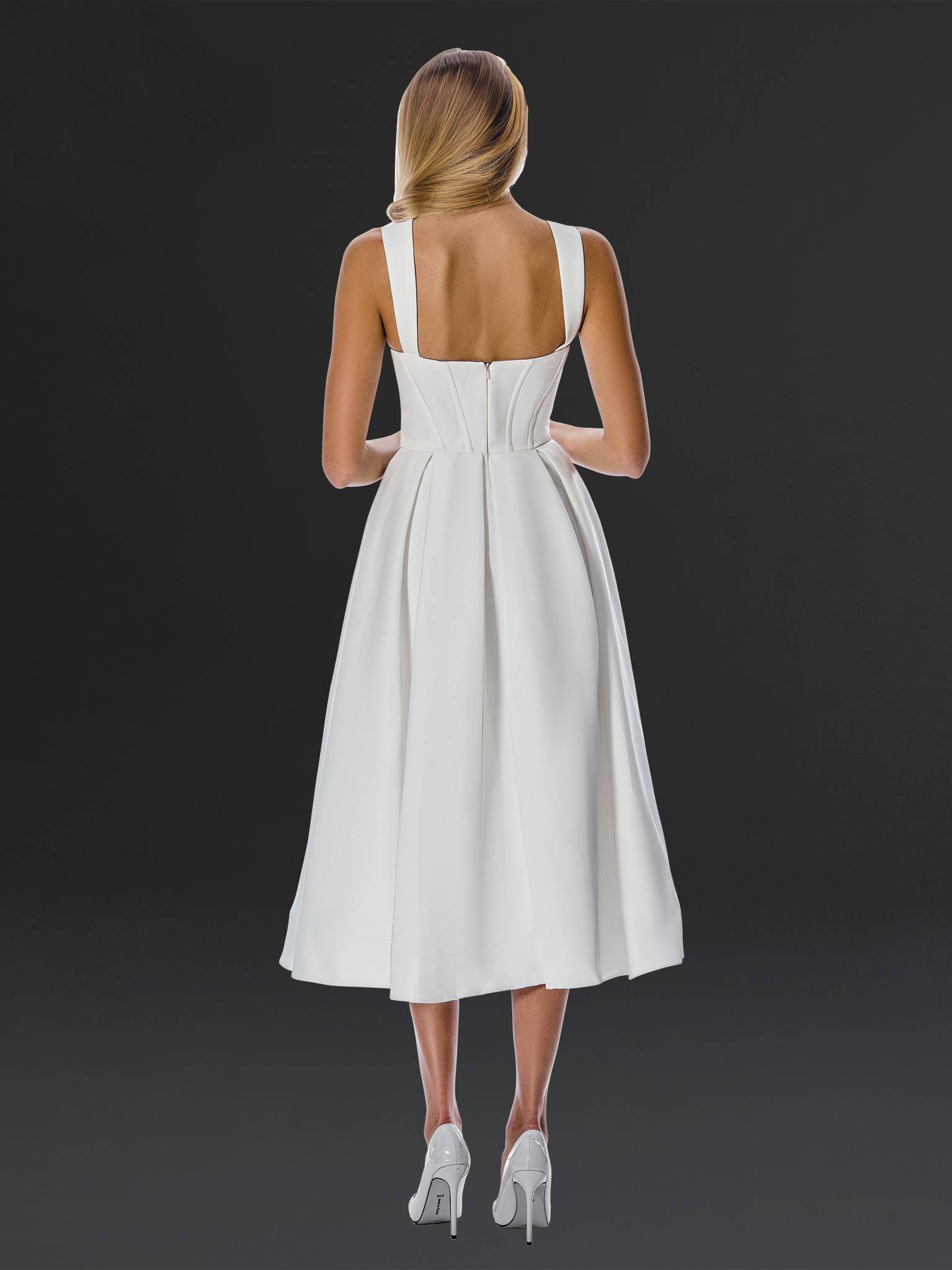The Amélie Corset Midi Bridal Dress - 24904