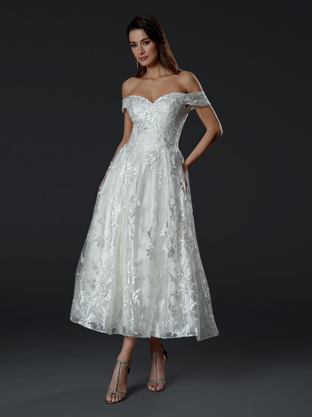 The Briarveil Off-Shoulder Midi Gown - 24954