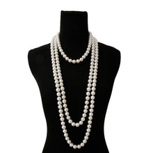 Load image into Gallery viewer, Endless 12mm White Glass Pearl Necklace for Women
