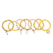 Load image into Gallery viewer, Yellow and Pearl Love Charm Bracelets

