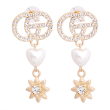 Load image into Gallery viewer, Rhinestone Radiance: Heart Star Earrings
