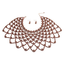 Load image into Gallery viewer, Brown Pearl Choker Cape
