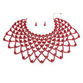 Burgundy Pearl Choker Cape