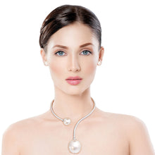 Load image into Gallery viewer, Silver Twisted Choker Pearl Necklace

