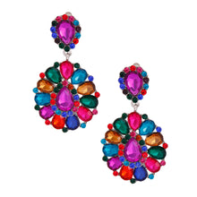 Load image into Gallery viewer, Clip On Brilliant Multi Teardrop Crystal Earrings
