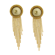 Load image into Gallery viewer, Olive Pearl Fringe Earrings
