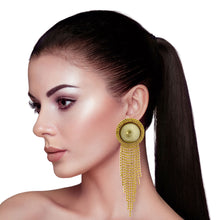 Load image into Gallery viewer, Olive Pearl Fringe Earrings
