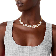 Load image into Gallery viewer, Cream Pearl Bling Gold Choker
