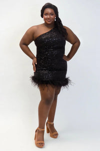Feather Frenzy Party Dress - JK2401