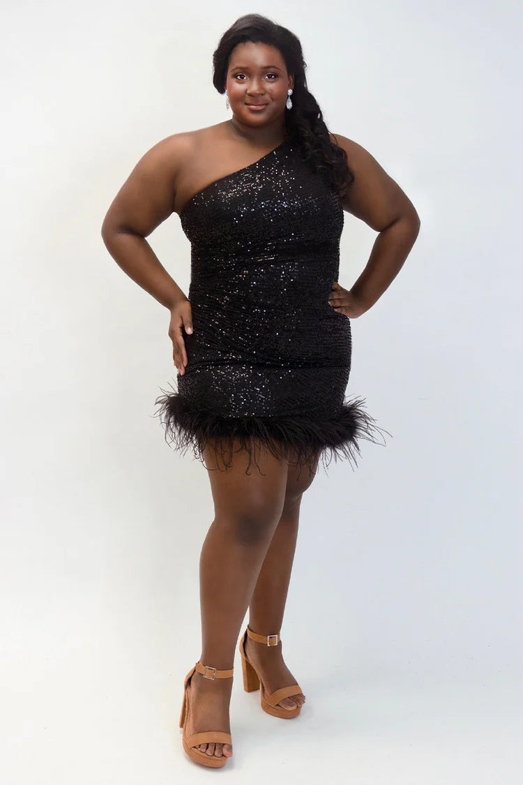 Feather Frenzy Party Dress - JK2401