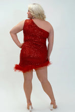 Load image into Gallery viewer, Feather Frenzy Party Dress - JK2401
