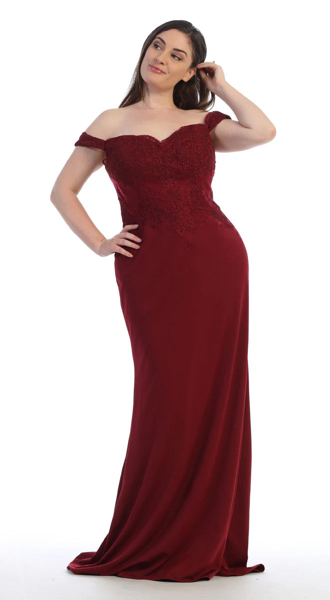 Off The Shoulder Embroidered Formal Dress