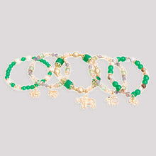 Load image into Gallery viewer, Green Beaded Elephant Charm 5 Bracelets
