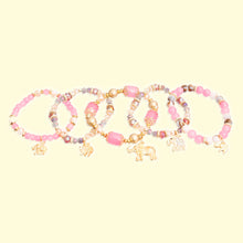 Load image into Gallery viewer, Pink Bead Elephant Charm Bracelets
