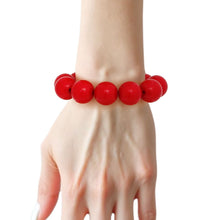 Load image into Gallery viewer, Bracelet Red Ball Bead Stretch for Women
