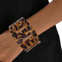 Load image into Gallery viewer, Cuff Jungle Chic Leopard Print Art Deco Bracelet
