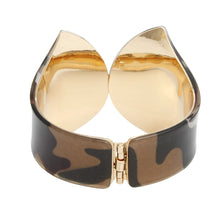 Load image into Gallery viewer, Cuff Camouflage Print Pointed Hinge Bracelet Women
