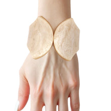 Load image into Gallery viewer, Cuff Ivory Marbled Pointed Hinge Bracelet Women
