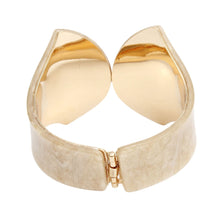 Load image into Gallery viewer, Cuff Ivory Marbled Pointed Hinge Bracelet Women
