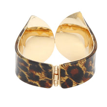 Load image into Gallery viewer, Cuff Leopard Print Pointed Hinge Bracelet Women
