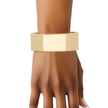 Load image into Gallery viewer, Cuff Mixed Metal Geometric Bent Hinge Bracelet
