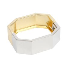 Load image into Gallery viewer, Cuff Mixed Metal Geometric Bent Hinge Bracelet
