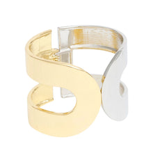 Load image into Gallery viewer, Cuff Mixed Metal Rounded Loop Hinge Bracelet
