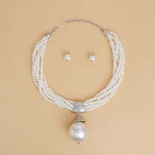 Load image into Gallery viewer, Pendant XL White Pearl 6 Strand Twisted Choker
