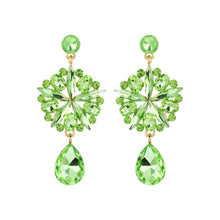 Load image into Gallery viewer, Lime Crystal Burst Earrings
