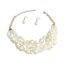 Load image into Gallery viewer, Cream Pearl Twisted 5 Strand Set
