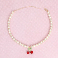 Load image into Gallery viewer, Pendant Cream Pearl Cherry Red Necklace for Women
